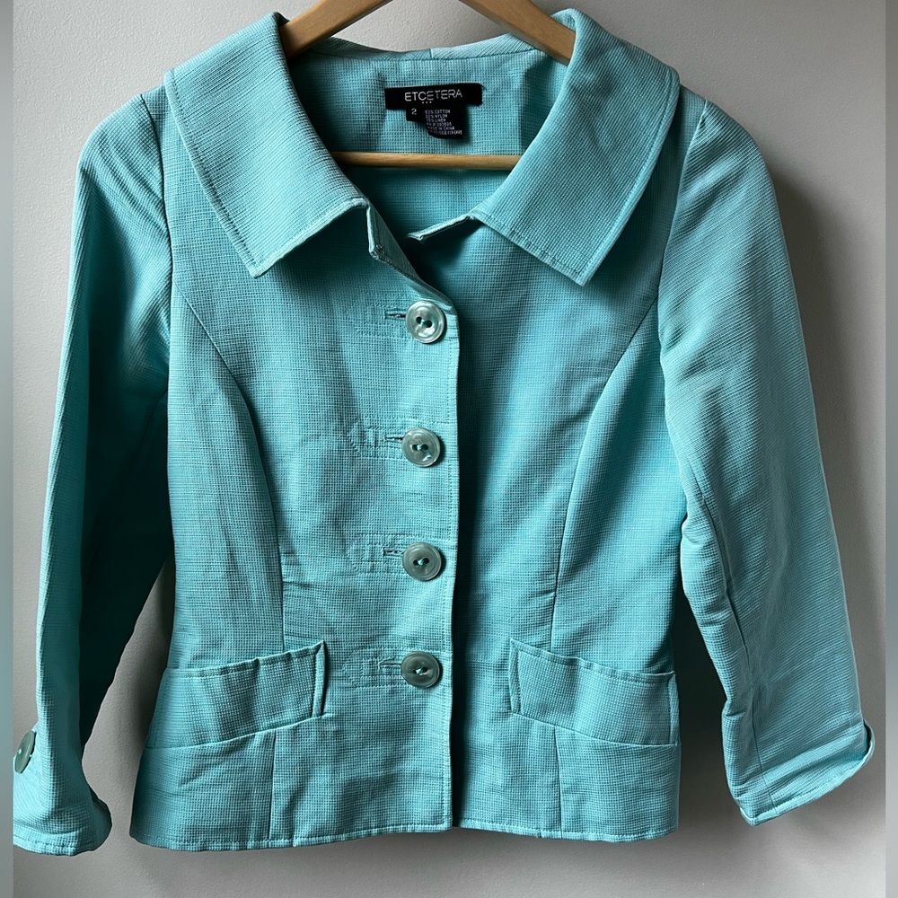 ETCETERA linen Blend Jacket‎ Career Office Tailored Feminine Modest Librarian 2